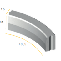 Trottoir bocht 13/15x25x78,5 15i grijs vis