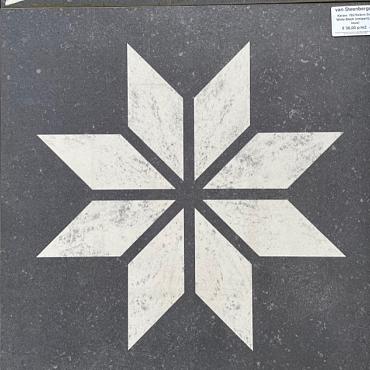 Keram. 70x70x3cm Star White Black (restpartij, b-keus)