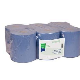 Midi poetspapier 150mtr x 20cm 2-laags cellulose blauw. 6 rollen