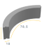 Bochtband 10x20x78,5 0,50 zwart h&d k